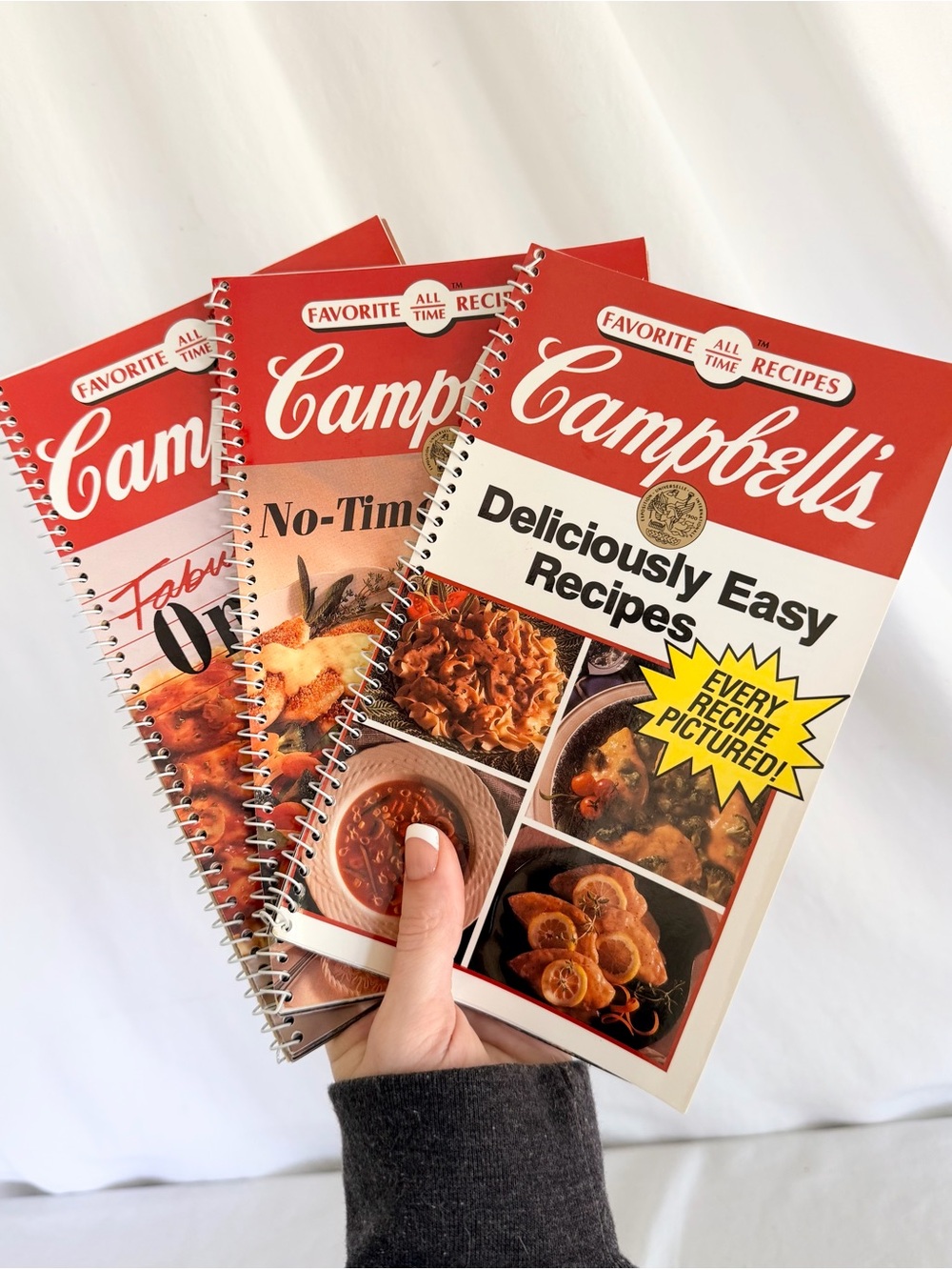 Set of 3 Vintage 1990s Campbell’s Spiral-Bound Cookbooks